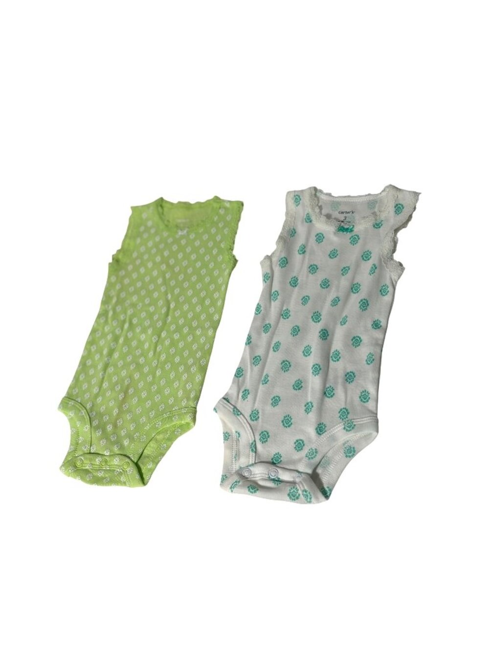 Carters Girls Infant baby Size 3 months Sleeveless Bodysuits Lot of 2 Tank Top L